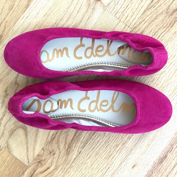 Sam Edelman Suede Ballet Flat “Fitz” in Deep Pink - Picture 6 of 6